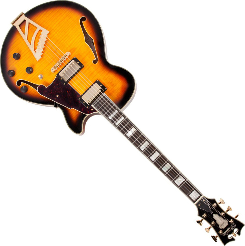 D'angelico Exss Vintage Sunburst - Hollowbody E-Gitarre - Main picture