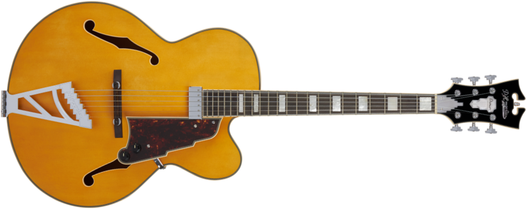 D'angelico Premier Exl1 1h Ht Ova - Satin Honey Blonde - Hollowbody E-Gitarre - Main picture