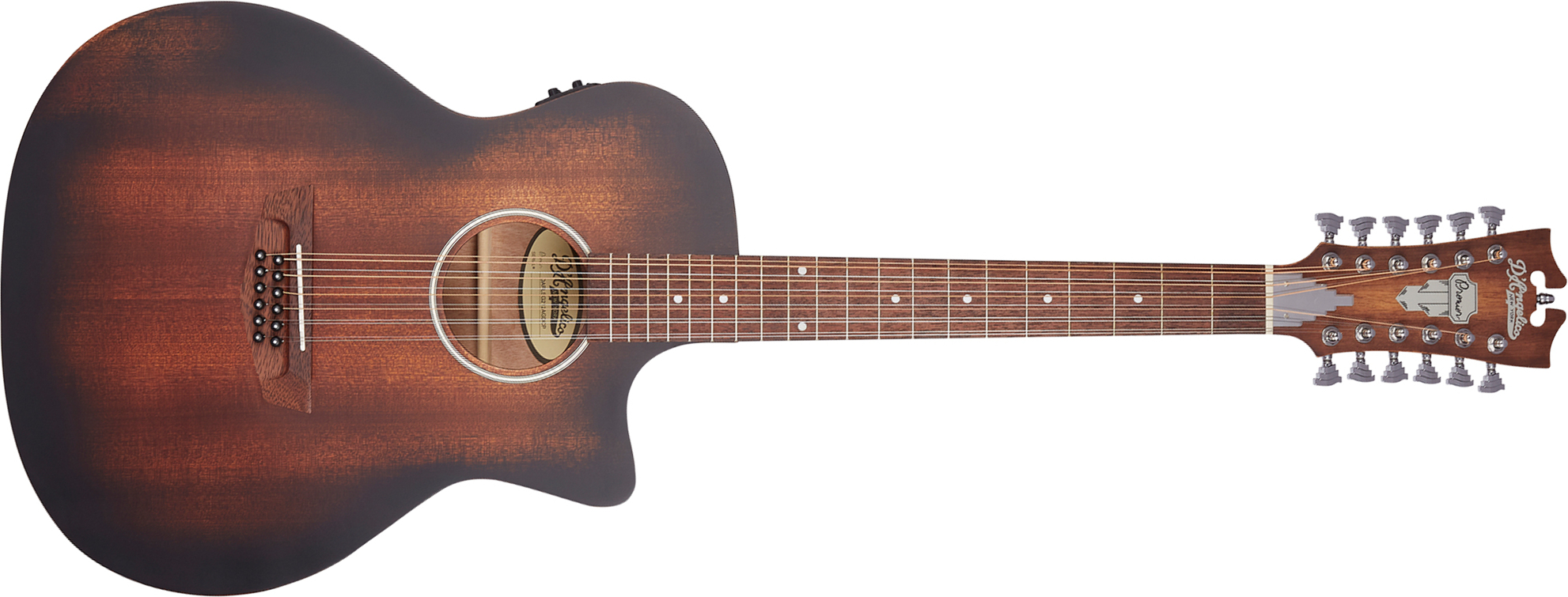 D'angelico Premier Fulton Ls 12-string Grand Auditorium Cw 12c Tout Acajou Mer - Aged Mahogany - Folk-Gitarre - Main picture
