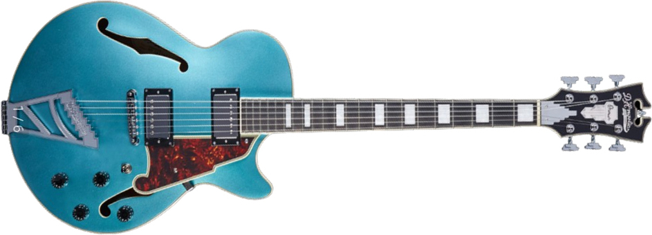 D'angelico Ss Premier 2h Ht Rw - Ocean Turquoise - Hollowbody E-Gitarre - Main picture