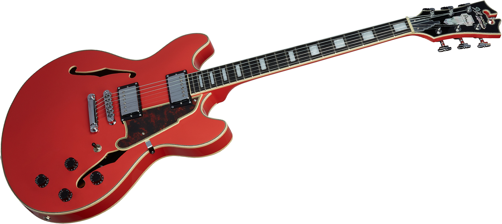 D'angelico Premier Dc 2h Ht Ova - Fiesta Red - Semi-Hollow E-Gitarre - Variation 2