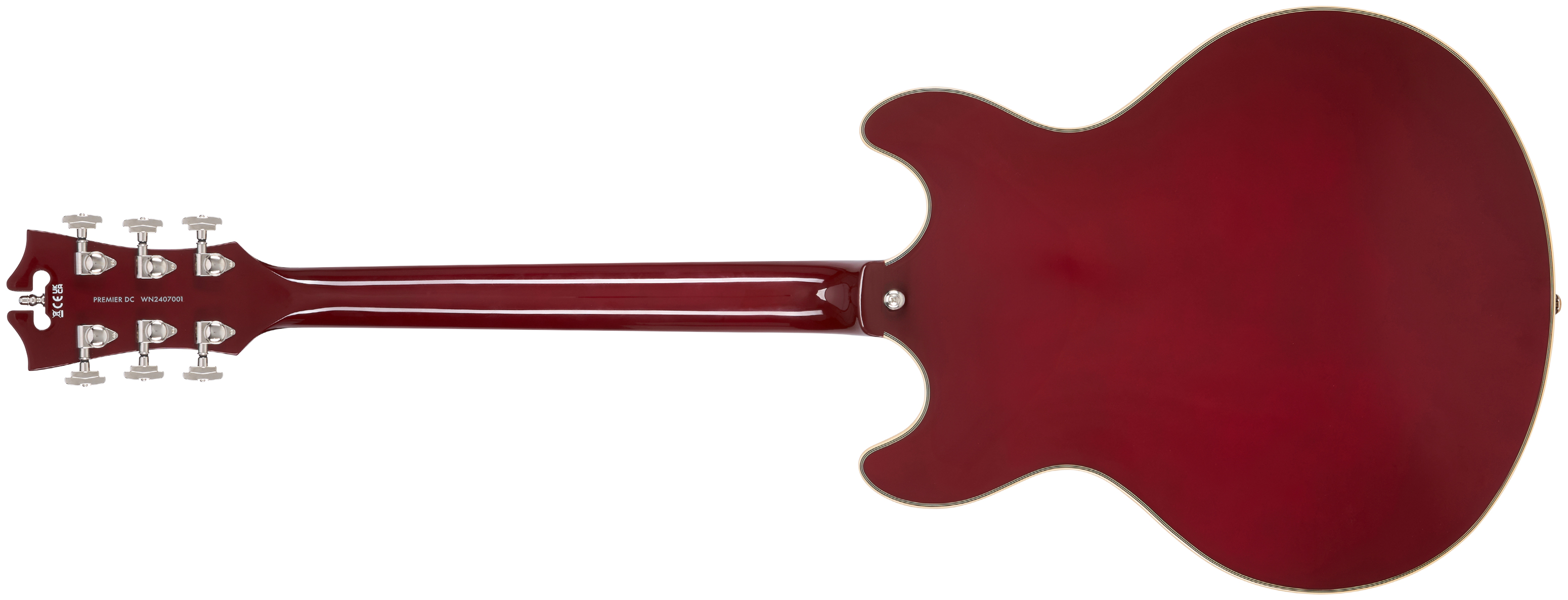 D'angelico Premier Dc 2h Ht Wal - Burnt Red - Semi-Hollow E-Gitarre - Variation 1