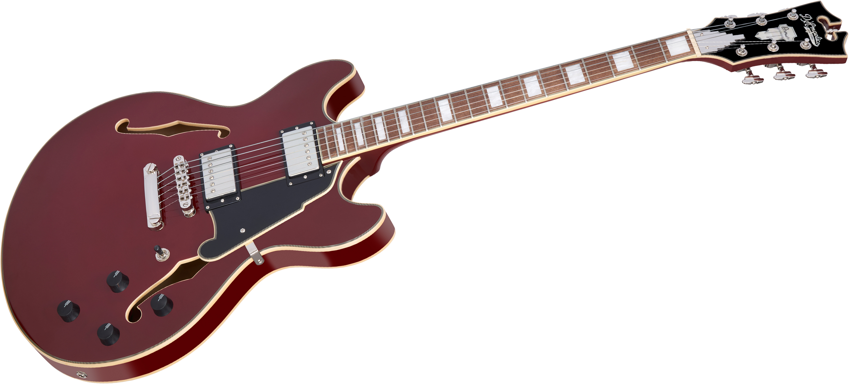D'angelico Premier Dc 2h Ht Wal - Burnt Red - Semi-Hollow E-Gitarre - Variation 2