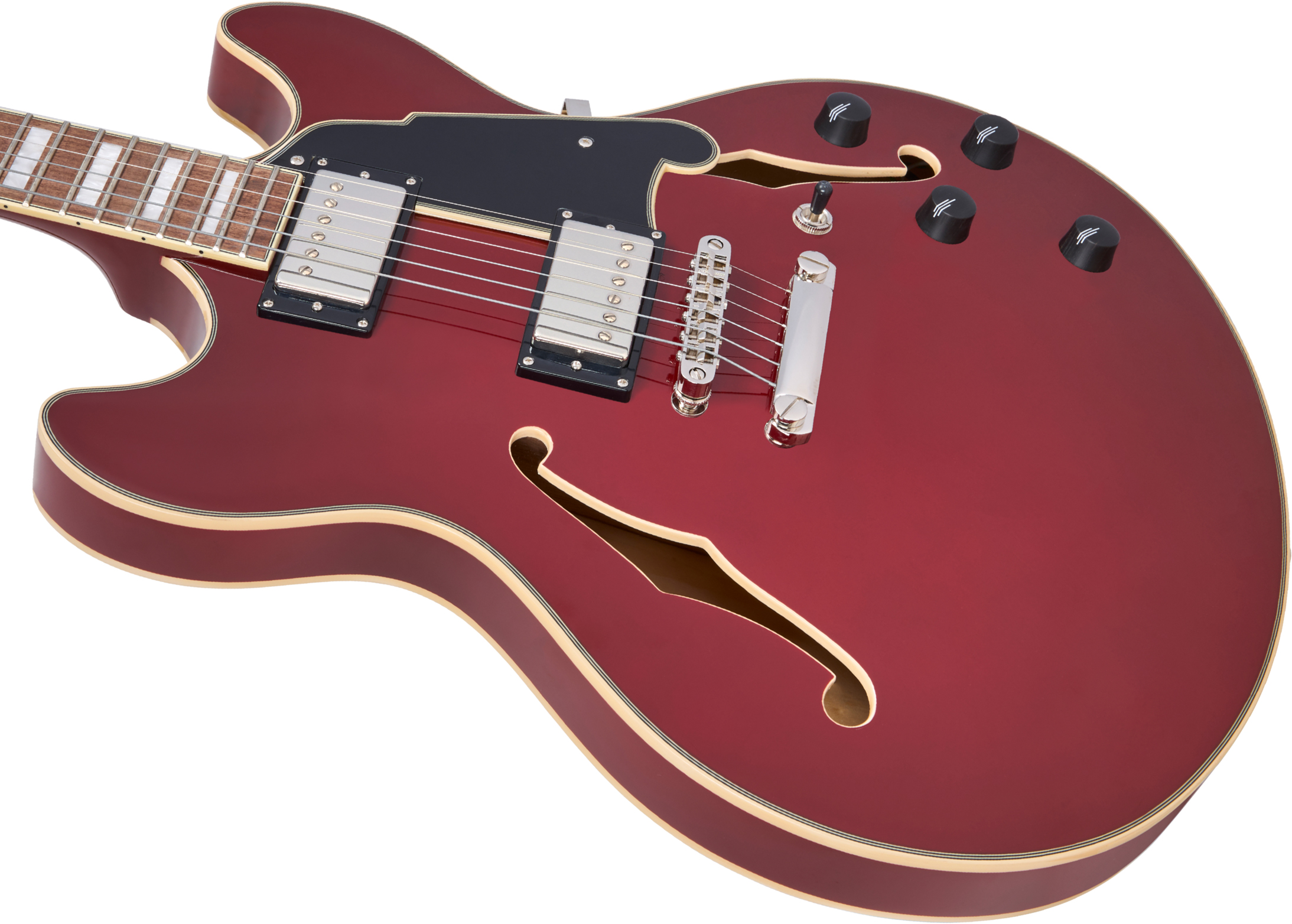 D'angelico Premier Dc 2h Ht Wal - Burnt Red - Semi-Hollow E-Gitarre - Variation 3