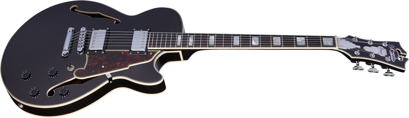 D'angelico Ss Premier 2h Ht Ova - Black Flake - Semi-Hollow E-Gitarre - Variation 1