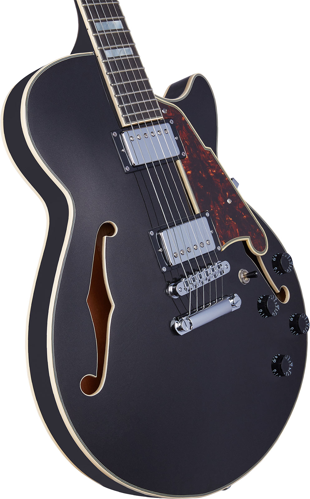 D'angelico Ss Premier 2h Ht Ova - Black Flake - Semi-Hollow E-Gitarre - Variation 3