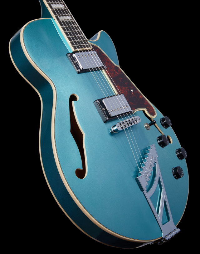 D'angelico Ss Premier 2h Ht Rw - Ocean Turquoise - Hollowbody E-Gitarre - Variation 3