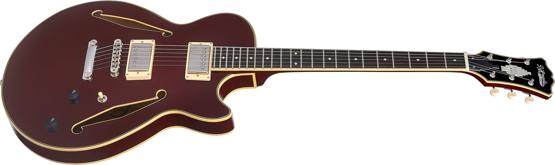 D'angelico Ss Tour Excel 2h Ht Eb - Solid Wine - Semi-Hollow E-Gitarre - Variation 1