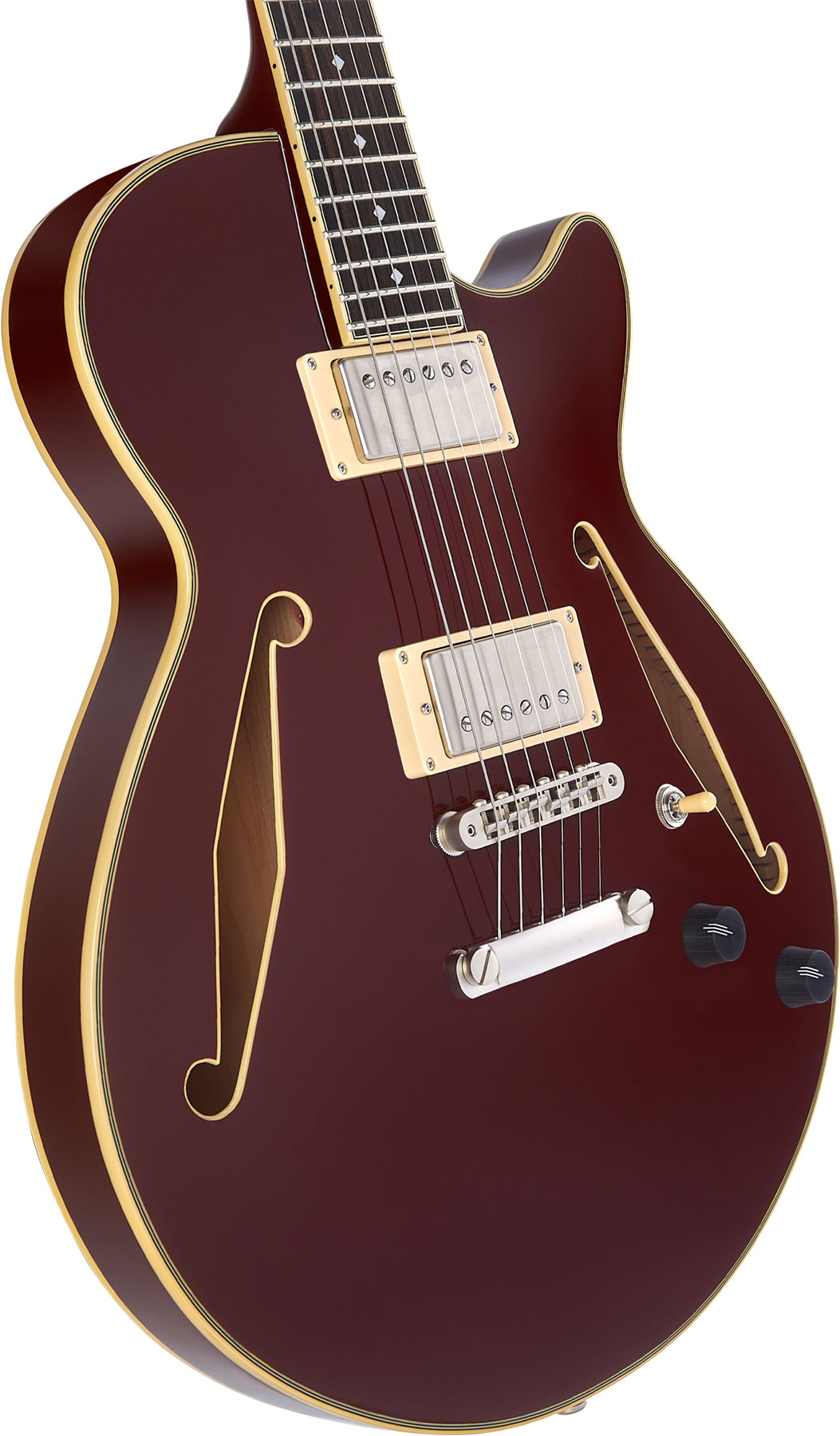 D'angelico Ss Tour Excel 2h Ht Eb - Solid Wine - Semi-Hollow E-Gitarre - Variation 3