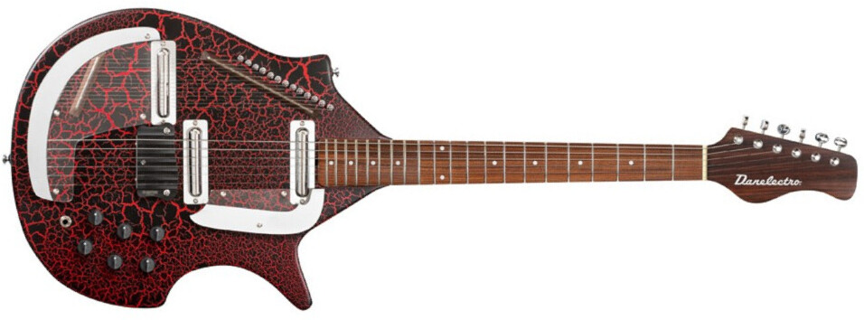 Danelectro Sitar Rdc Ht 2s Pf - Red Crackle - Retro-Rock-E-Gitarre - Main picture