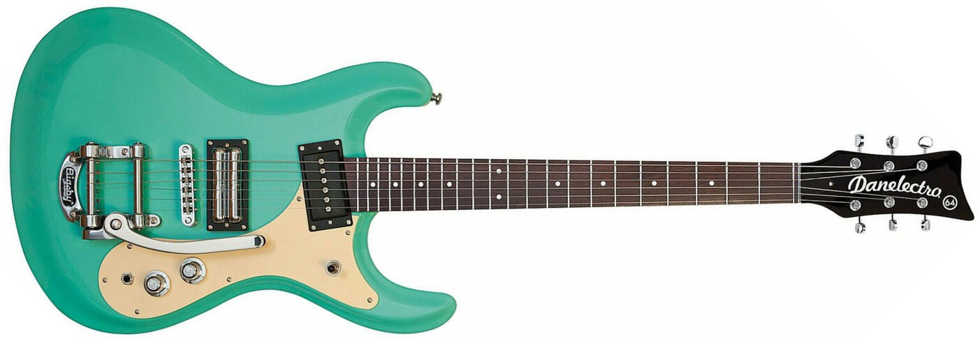 Danelectro The 64 Guitar Hs Trem Rw - Dark Aqua - Double Cut E-Gitarre - Main picture