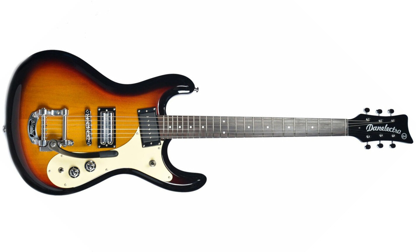 Danelectro The 64 Guitar Hs Trem Rw - Sunburst - Double Cut E-Gitarre - Main picture