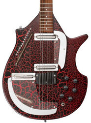 Retro-rock-e-gitarre Danelectro Sitar RDC - Red crackle