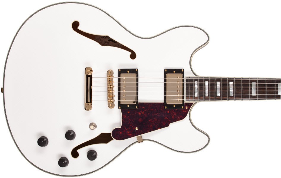 D'angelico Exdc White - Semi-Hollow E-Gitarre - Variation 2