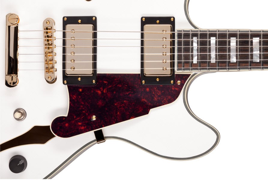 D'angelico Exdc White - Semi-Hollow E-Gitarre - Variation 3