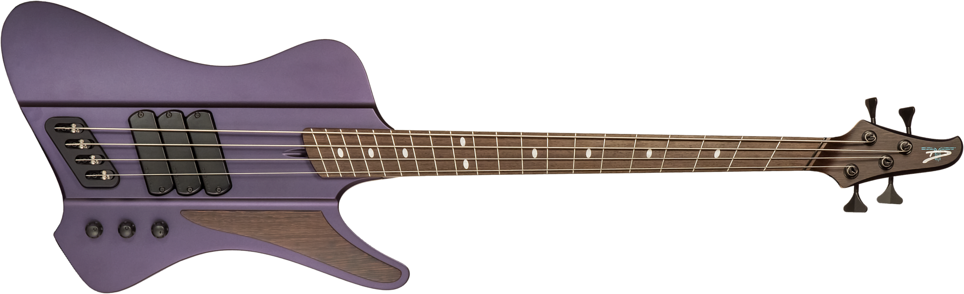 Dingwall Custom Shop D-roc 4c 3-pickups Wen #6982 - Purple To Faded Black - Solidbody E-bass - Main picture