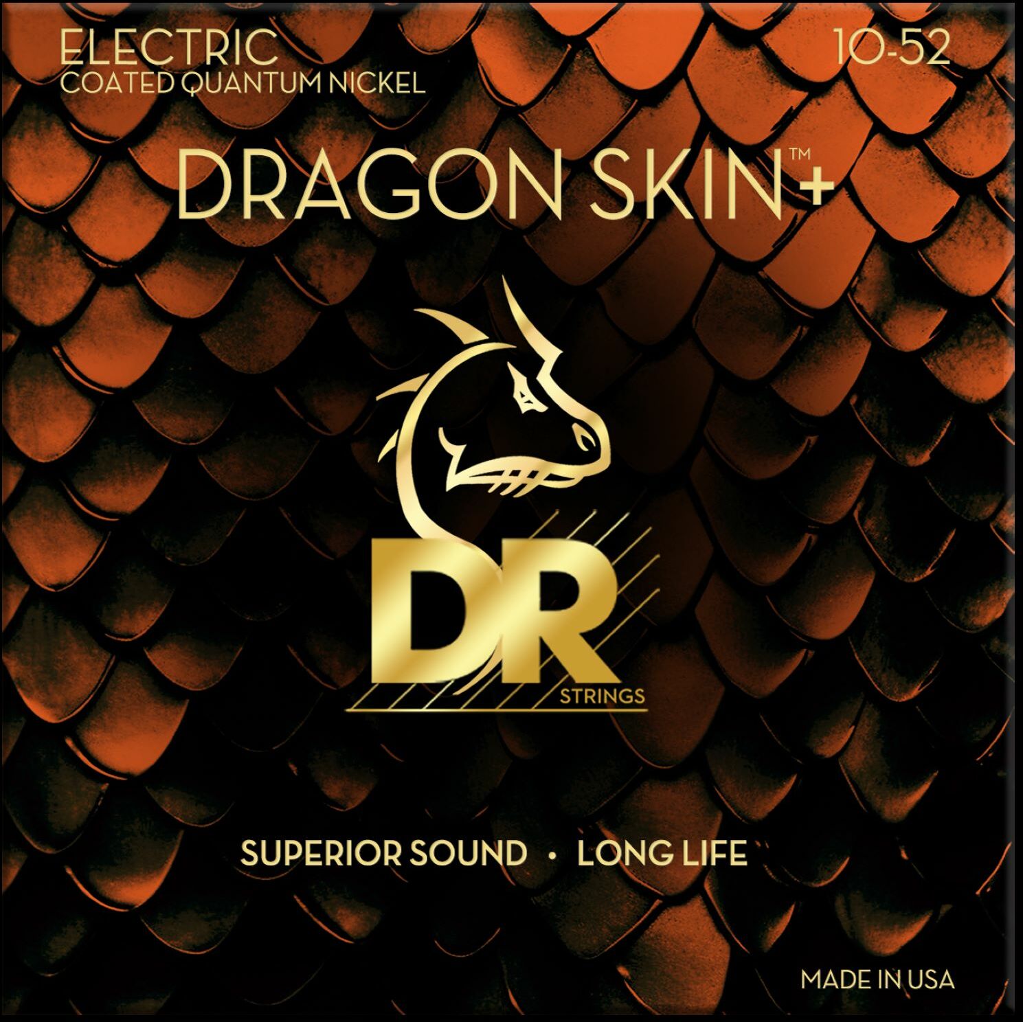 Dr Jeu De 6 Cordes Dragon Skin+ Core Technology Coated Wrap 10-52 - E-Gitarren Saiten - Main picture