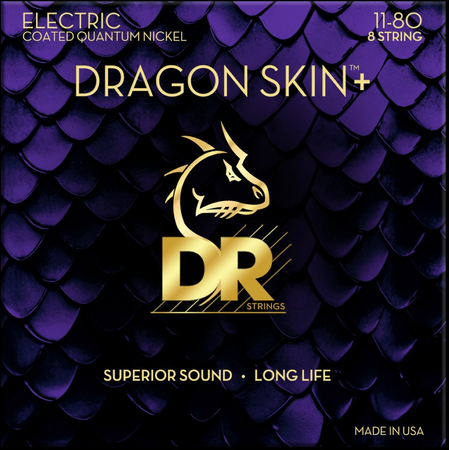 Dr Jeu De 8 Cordes Dragon Skin+ Core Technology Coated Wrap 11-80 - E-Gitarren Saiten - Main picture