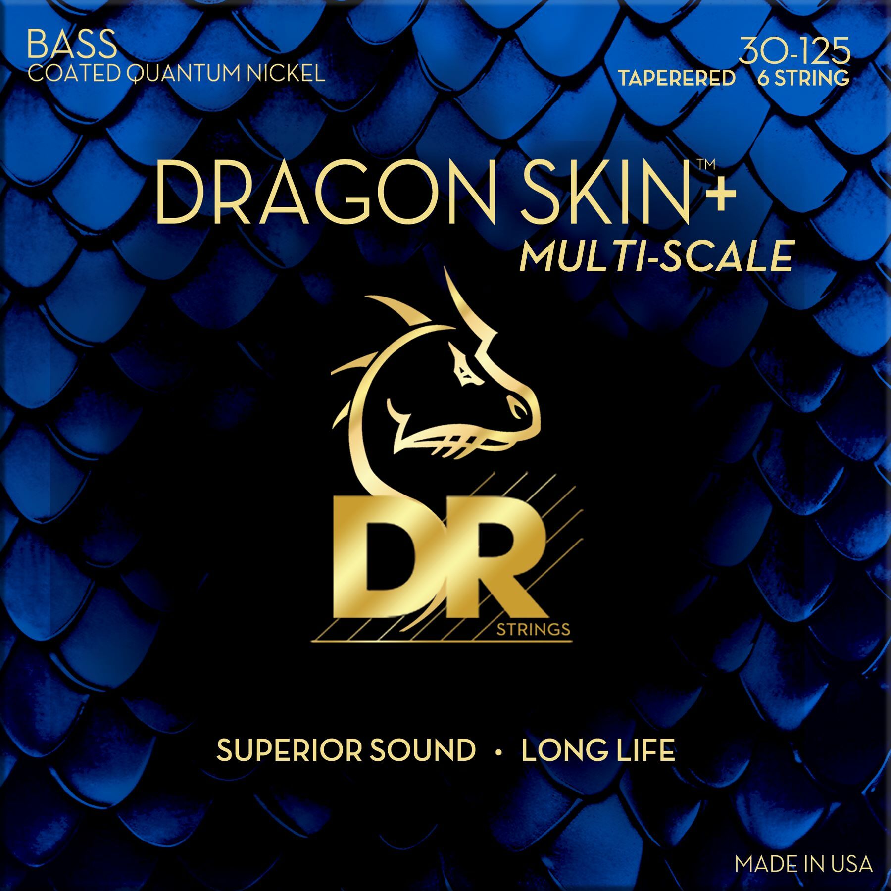 Dr Jeu De 6 Cordes Dragon Skin+ Core Technology Coated Wrap 30-125 Tapered Multi-scale - E-Bass Saiten - Main picture