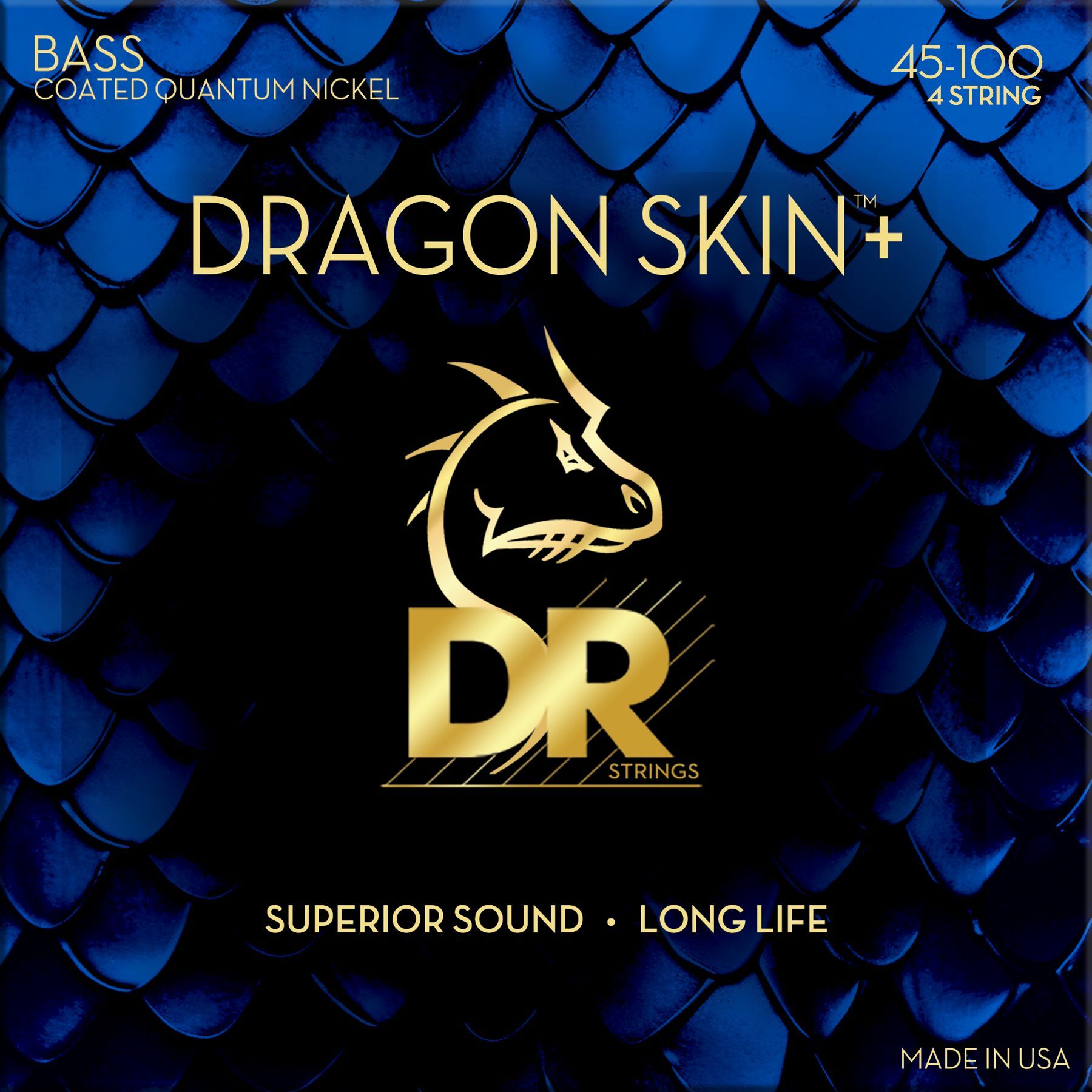 Dr Jeu De 4 Cordes Dragon Skin+ Core Technology Coated Wrap 45-100 - E-Bass Saiten - Main picture
