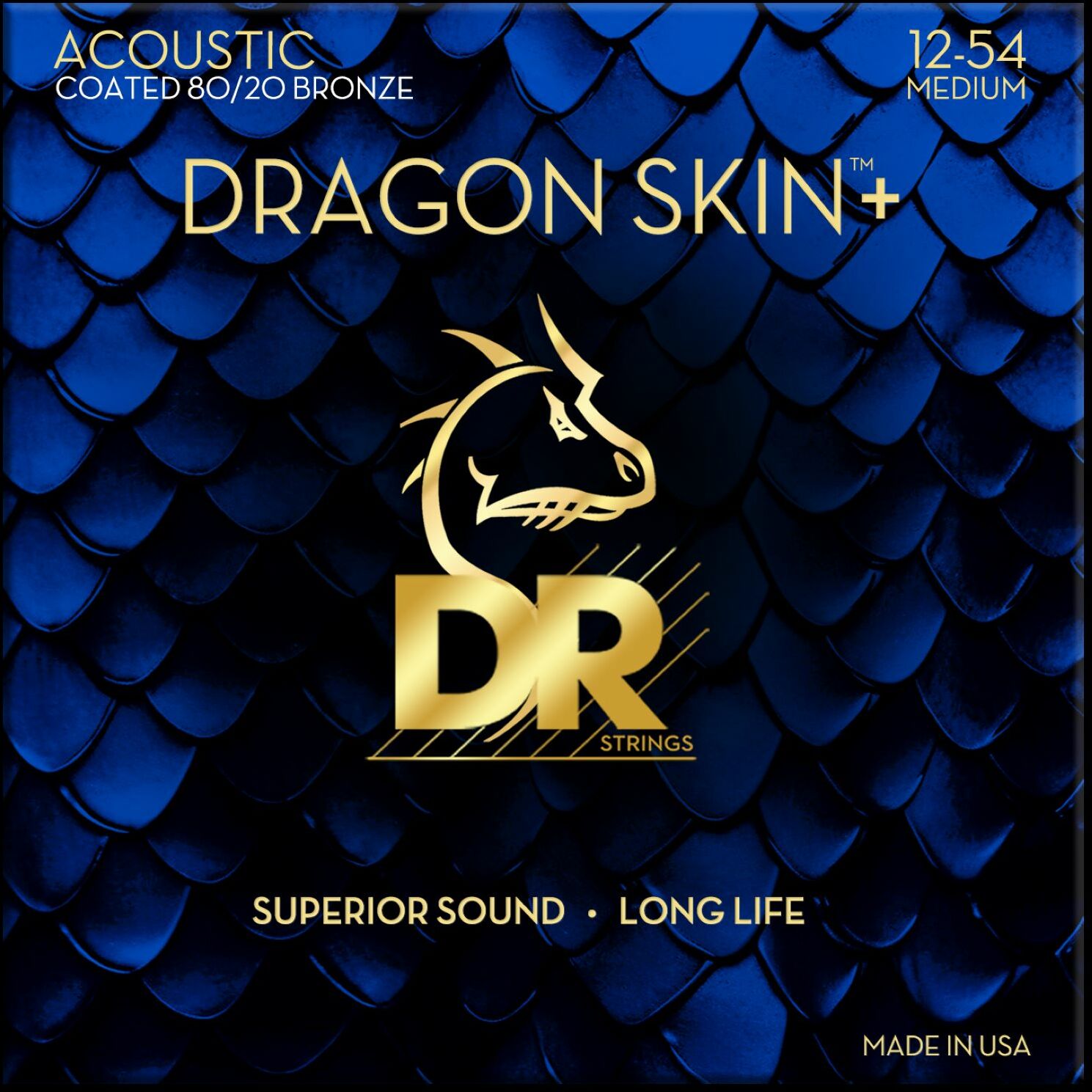 Dr Jeu De 6 Cordes Dragon Skin+ Core Technology Coated Wrap 80/20 12-54 - Westerngitarre Saiten - Main picture