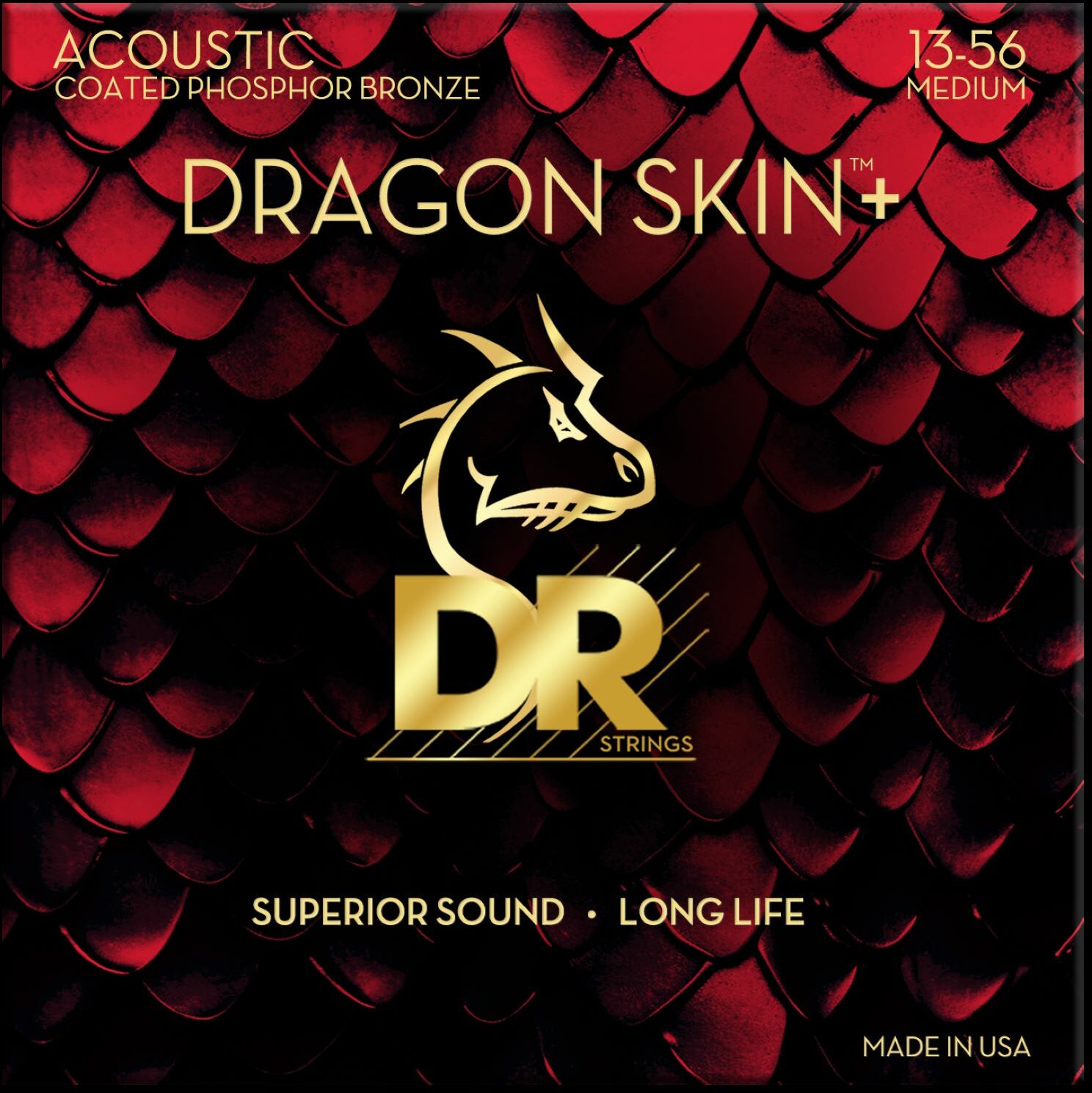 Dr Jeu De 6 Cordes Dragon Skin+ Core Technology Coated Wrap Phosphore Bronze 13-56 - Westerngitarre Saiten - Main picture