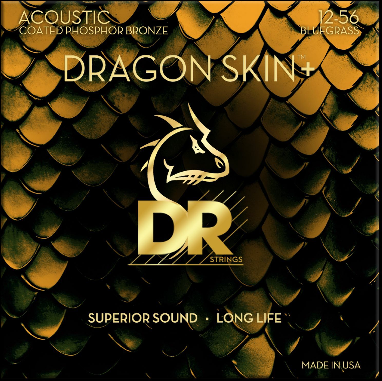 Dr Jeu De 6 Cordes Dragon Skin+ Core Technology Coated Wrap Posphore Bronze 12-56 - Westerngitarre Saiten - Main picture