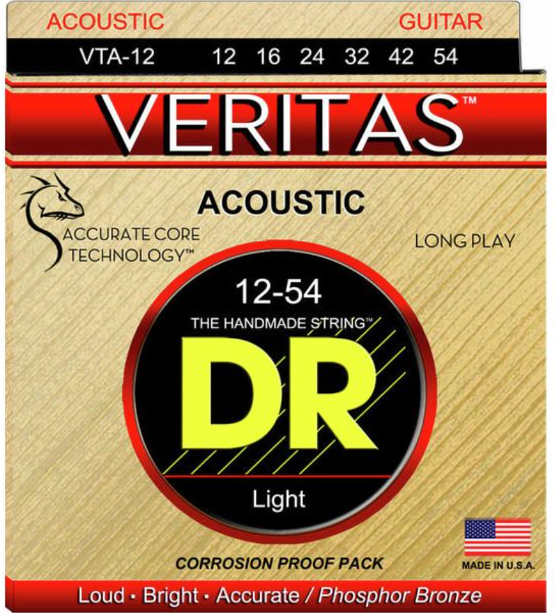 Dr Vta-12 Veritas Phosphore Bronze Acoustic Guitar 6c 12-54 - Westerngitarre Saiten - Main picture