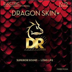 E-gitarren saiten Dr DRAGON SKIN+ Core Technology Coated Wrap 10-75 - 8-saiten-set