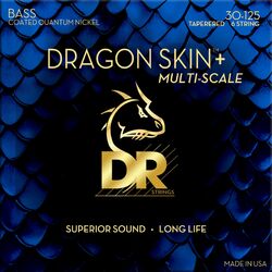 E-bass saiten Dr DRAGON SKIN+ Core Technology Coated Wrap 30-125 Tapered Multi-Scale - Saitensätze 