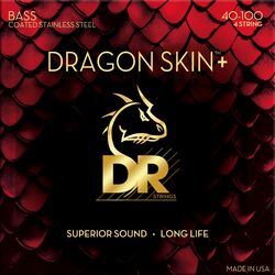E-bass saiten Dr DRAGON SKIN+ Core Technology Coated Wrap 40-100 - Satz mit 4 saiten