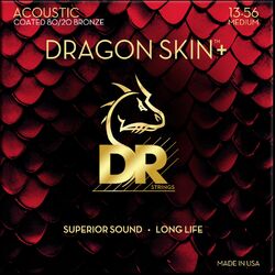 Westerngitarre saiten Dr DRAGON SKIN+ Core Technology Coated Wrap 80/20 13-56 - Saitensätze