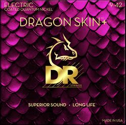 E-gitarren saiten Dr DRAGON SKIN+ Core Technology Coated Wrap 9-42 - Saitensätze