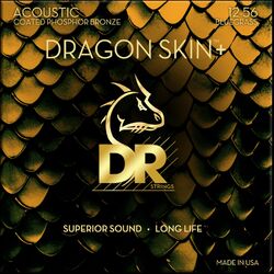 Westerngitarre saiten Dr DRAGON SKIN+ Core Technology Coated Wrap Posphore Bronze Bluegrass 12-56 - Saitensätze 