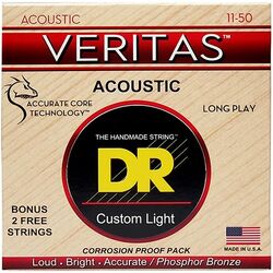 Westerngitarre saiten Dr VTA-11 VERITAS Coated Core Custom Light 11-50 - Saitensätze 