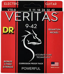 E-gitarren saiten Dr VTE-9 Electric Guitar 6-String Set Veritas 9-42 - Saitensätze
