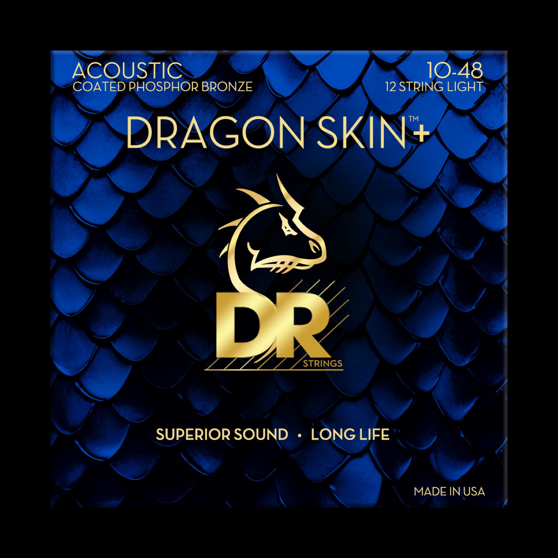 Dr Jeu De 12 Cordes Dragon Skin+ Core Technology Coated Wrap Phosphore Bronze - Westerngitarre Saiten - Variation 1