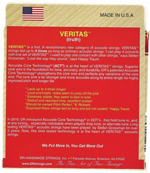 Dr Vta-13 Veritas Phosphore Bronze Acoustic Guitar 6c 13-56 - Westerngitarre Saiten - Variation 1