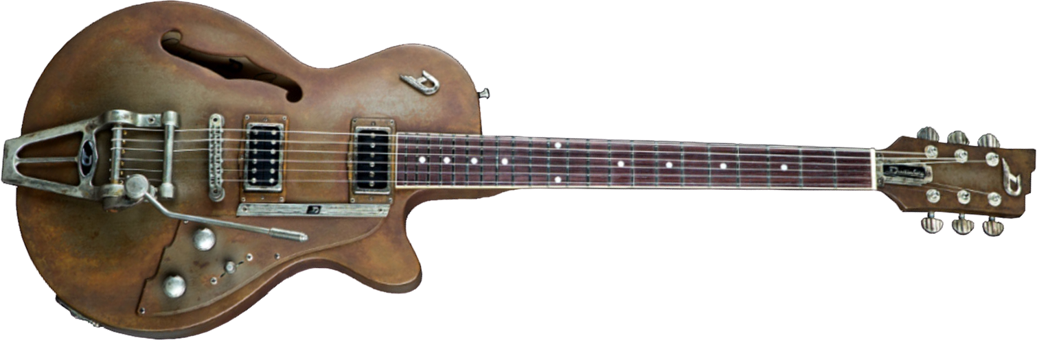 Duesenberg Custom Shop Starplayer Tv Hs Trem Rw - Rusty Steel - Semi-Hollow E-Gitarre - Main picture