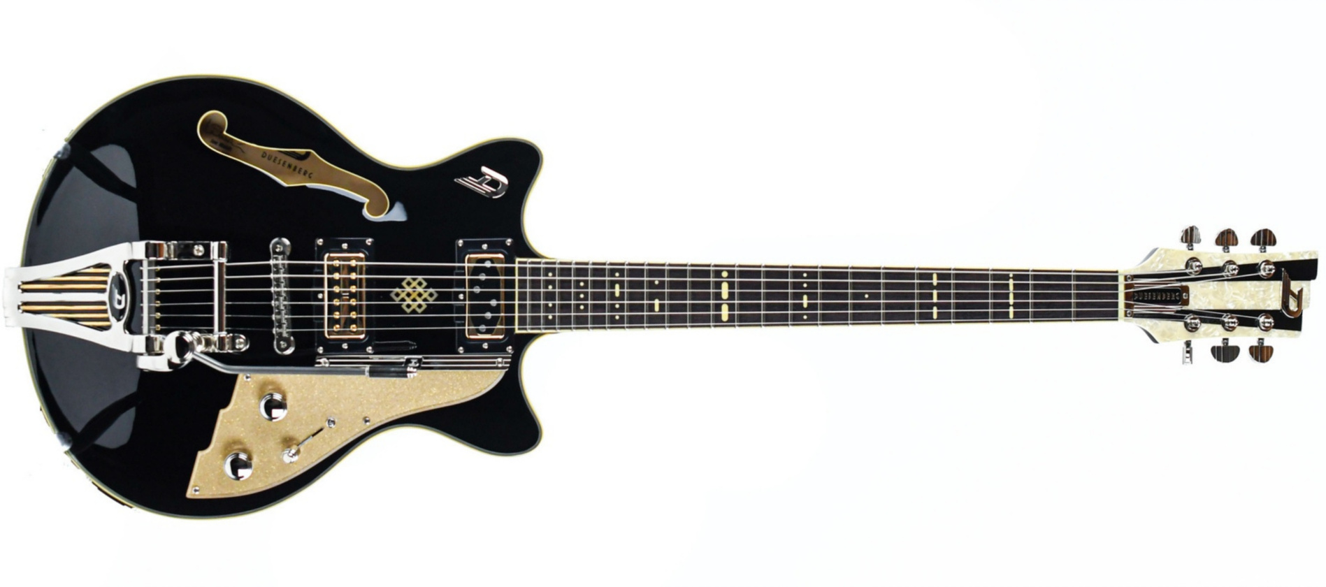 Duesenberg Joe Walsh Alliance Signature Hs Trem Rw - Black - Semi-Hollow E-Gitarre - Main picture