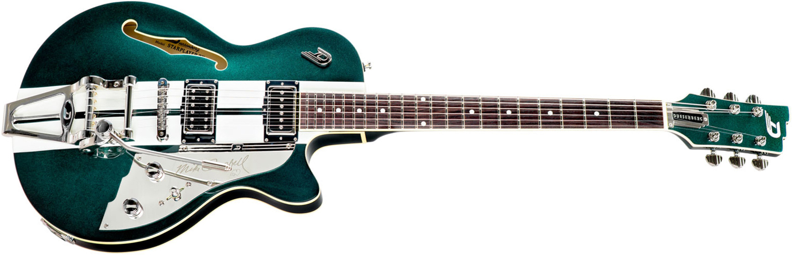 Duesenberg Mike Campbell Starplayer Tv 40th Ann. Alliance Signature Hs Trem Rw - Metallic Racing Green - Semi-Hollow E-Gitarre - Main picture