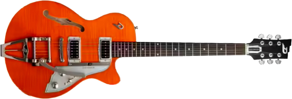 Duesenberg Starplayer Cbr Hs Trem Bigsby Rw - Transparent Vintage Orange - Semi-Hollow E-Gitarre - Main picture