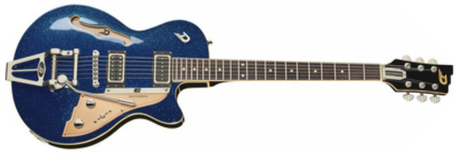 Duesenberg Starplayer Tv Hs Trem Rw - Sparkle Blue - Semi-Hollow E-Gitarre - Main picture