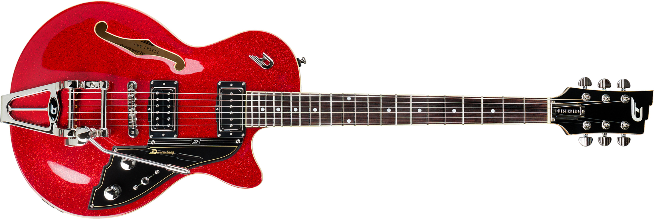 Duesenberg Starplayer Tv Hs Trem Rw - Red Sparkle - Semi-Hollow E-Gitarre - Main picture