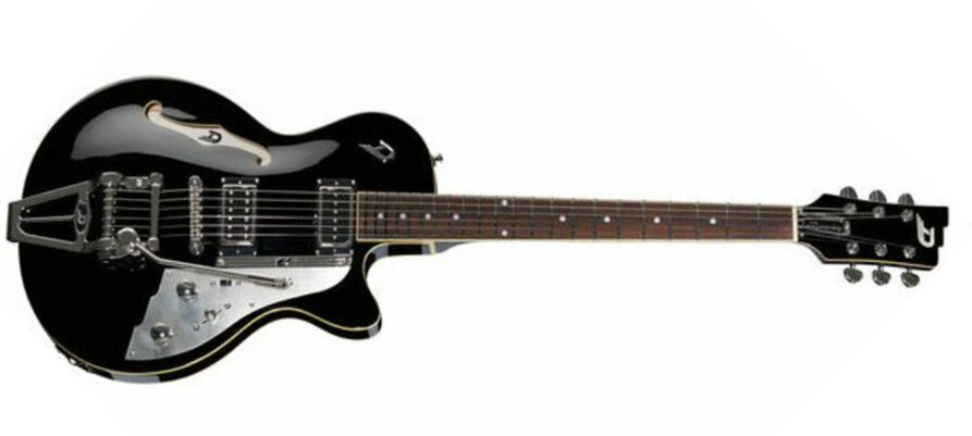 Duesenberg Starplayer Tv+ Piezo Hs Trem Rw - Black - Semi-Hollow E-Gitarre - Main picture