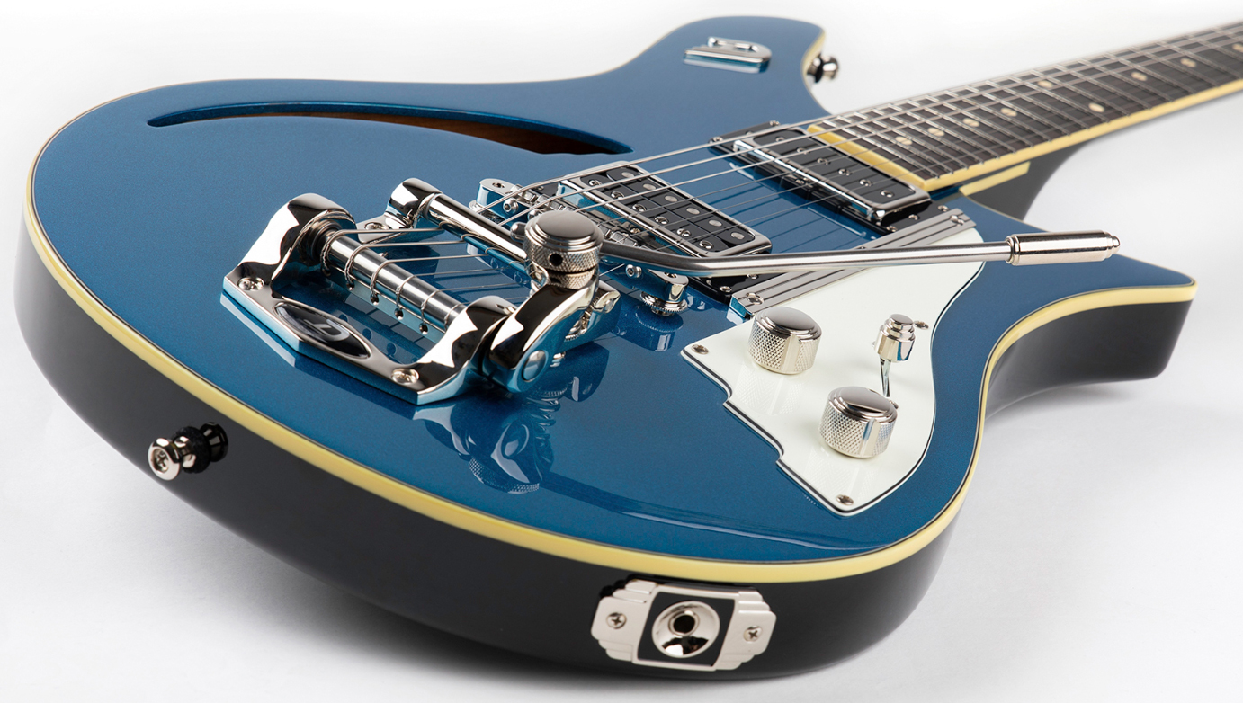 Duesenberg Double Cat Hs Trem Rw - Catalina Blue - Semi-Hollow E-Gitarre - Variation 1