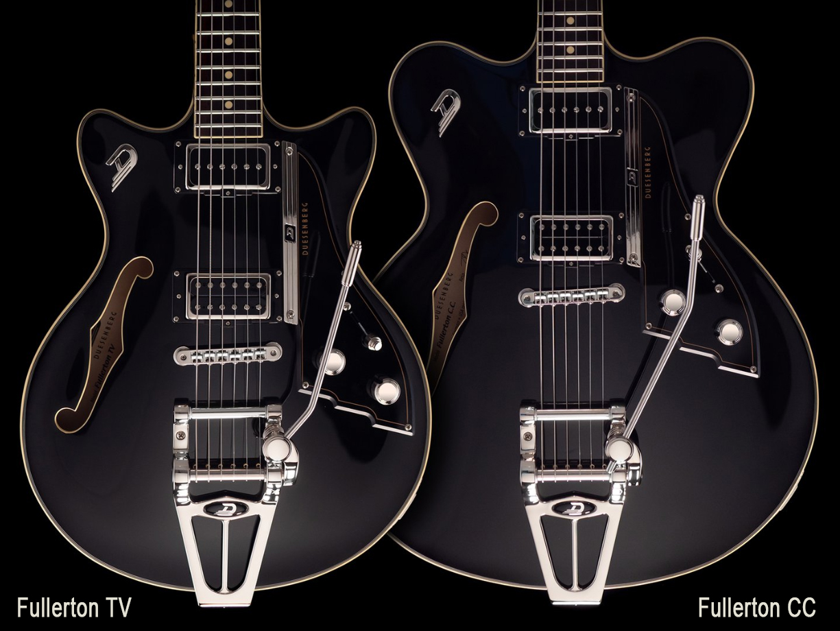 Duesenberg Fullertone Tv Hs Trem Rw - Black - Semi-Hollow E-Gitarre - Variation 2