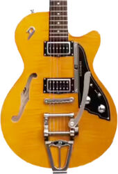 Semi-hollow e-gitarre Duesenberg Starplayer CBR - Transparent honey