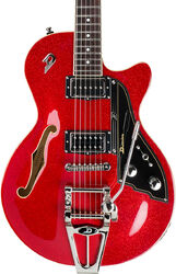 Semi-hollow e-gitarre Duesenberg Starplayer TV - Red sparkle