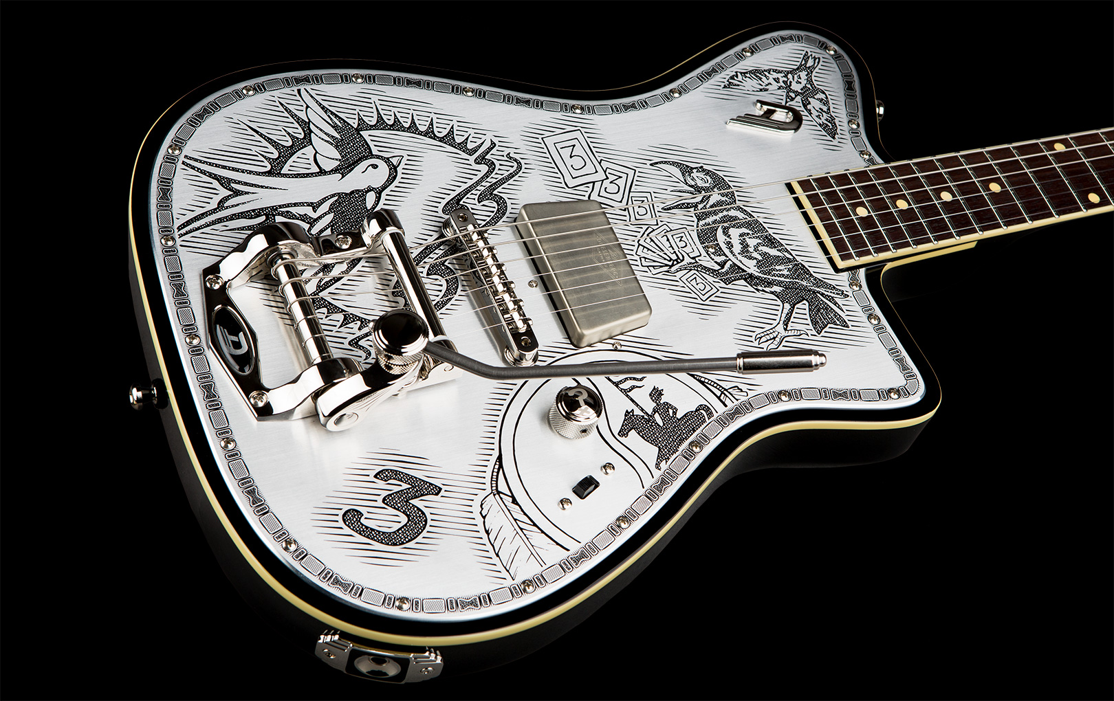 Duesenberg Johnny Depp Alliance S Trem Rw - Aluminium Plate - Signature-E-Gitarre - Variation 1